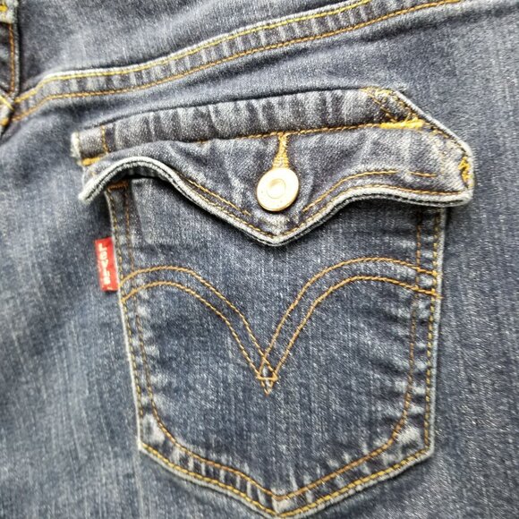 Levis Jeans Womens 10 Blue 515 Bootcut Button Stretch Denim Flap Pocket - Picture 11 of 14
